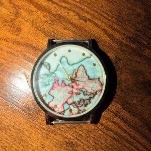 Colorful Vintage Map Design Working Wristwatch No Band Strap